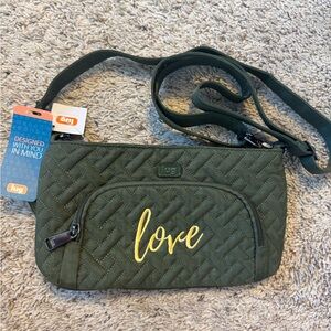 Lug Green Quilted Crossbody Bag